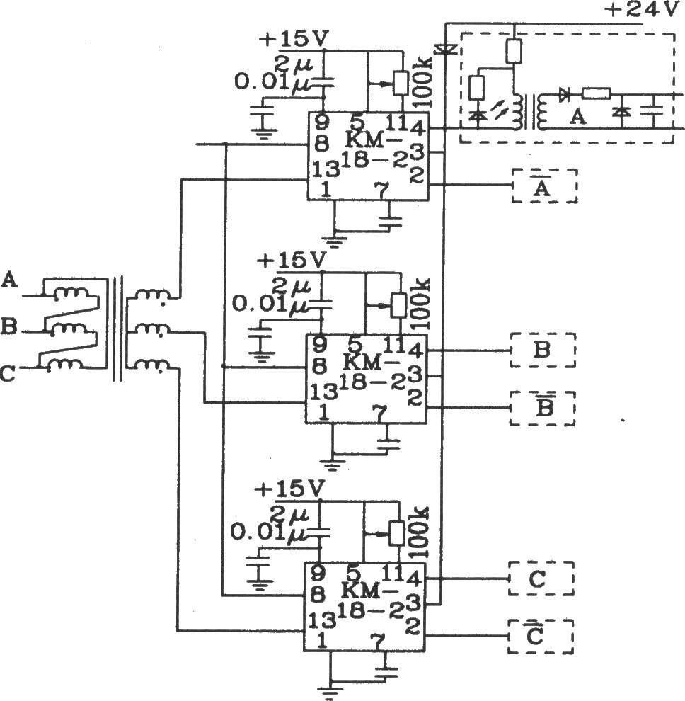 由TCA785可控硅移相触发器实现的三相全控桥触发