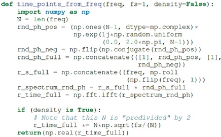 图 25. 生成任意噪声曲线的 Python 代码。