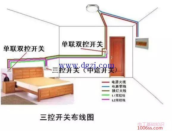 双控三控四控开关接线图解