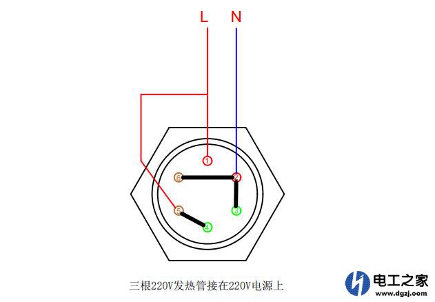 380v的发热管接成星星接法会怎样